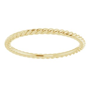 18K Yellow 1.5 mm Skinny Rope Band Size 7 - BN & CO JEWELRY
