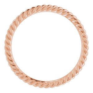 14K Rose 1.5 mm Skinny Rope Band Size 5 - BN & CO JEWELRY