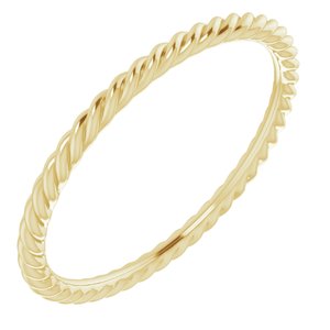 18K Yellow 1.5 mm Skinny Rope Band Size 7 - BN & CO JEWELRY