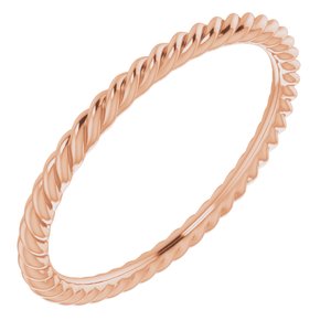 14K Rose 1.5 mm Skinny Rope Band Size 5.5 - BN & CO JEWELRY