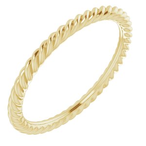 14K Yellow 1.5 mm Skinny Rope Band Size 4 - BN & CO JEWELRY