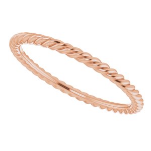 14K Rose 1.5 mm Skinny Rope Band Size 6 - BN & CO JEWELRY