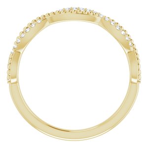 14K Yellow 1/8 CTW Natural Diamond Infinity-Inspired Beaded Anniversary Band - BN & CO JEWELRY