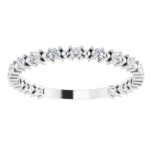 14K White 1/3 CTW Natural Diamond Bead Anniversary Band - BN & CO JEWELRY