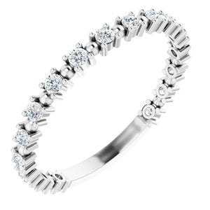 14K White 1/3 CTW Natural Diamond Bead Anniversary Band - BN & CO JEWELRY