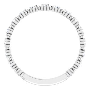 14K White 1/3 CTW Natural Diamond Bead Anniversary Band - BN & CO JEWELRY