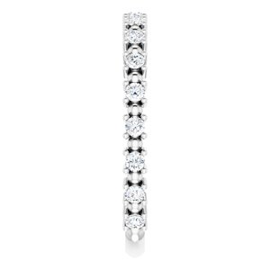 14K White 1/3 CTW Natural Diamond Bead Anniversary Band - BN & CO JEWELRY
