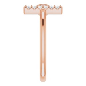 14K Rose Natural Aquamarine & .05 CTW Natural Diamond Bar Ring - BN & CO JEWELRY