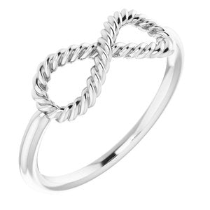 14K White Infinity-Inspired Rope Ring - BN & CO JEWELRY