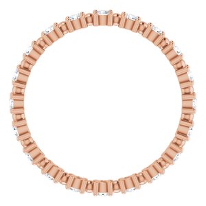14K Rose 3/8 CTW Natural Diamond Eternity Band Size 5.5 - BN & CO JEWELRY