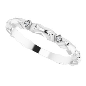 14K White .02 CTW Natural Diamond Anniversary Band - BN & CO JEWELRY