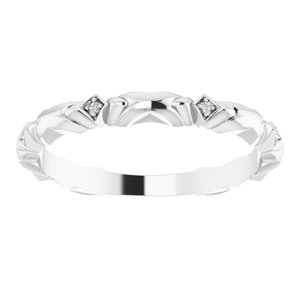 14K White .02 CTW Natural Diamond Anniversary Band - BN & CO JEWELRY