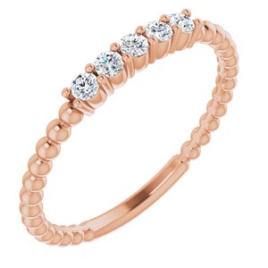 14K Rose 1/6 CTW Lab-Grown Diamond Stackable Ring - BN & CO JEWELRY