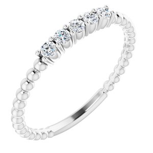 14K White 1/6 CTW Natural Diamond Stackable Ring - BN & CO JEWELRY