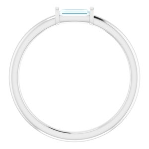 14K White Sky Blue Topaz Stackable Ring - BN & CO JEWELRY