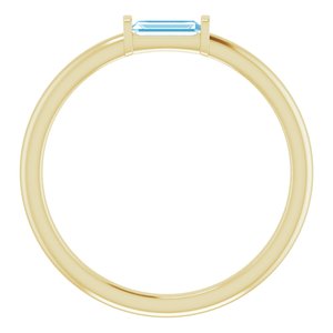 14K Yellow Swiss Blue Topaz Stackable Ring - BN & CO JEWELRY