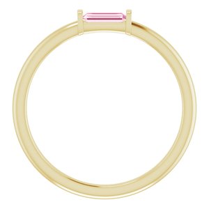 14K Yellow Pink Tourmaline Stackable Ring - BN & CO JEWELRY