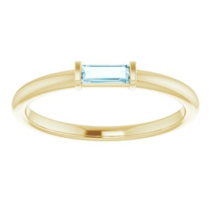 14K Yellow Sky Blue Topaz Stackable Ring - BN & CO JEWELRY