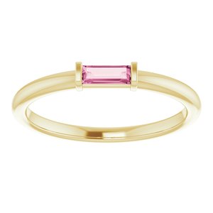 14K Yellow Pink Tourmaline Stackable Ring - BN & CO JEWELRY