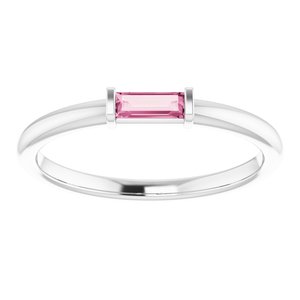 Sterling Silver Pink Tourmaline Stackable Ring - BN & CO JEWELRY