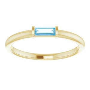 14K Yellow Swiss Blue Topaz Stackable Ring - BN & CO JEWELRY