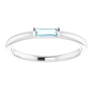 14K White Sky Blue Topaz Stackable Ring - BN & CO JEWELRY