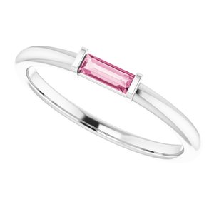 Sterling Silver Pink Tourmaline Stackable Ring - BN & CO JEWELRY