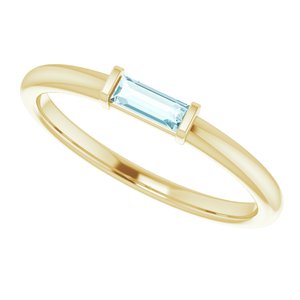 14K Yellow Sky Blue Topaz Stackable Ring - BN & CO JEWELRY