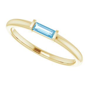 14K Yellow Swiss Blue Topaz Stackable Ring - BN & CO JEWELRY