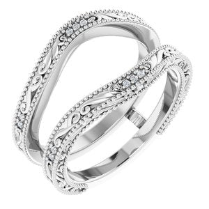 14K White .05 CTW Natural Diamond Ring Guard - BN & CO JEWELRY