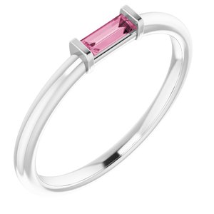 Sterling Silver Pink Tourmaline Stackable Ring - BN & CO JEWELRY