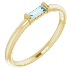 14K Yellow Sky Blue Topaz Stackable Ring - BN & CO JEWELRY