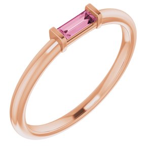 14K Rose Pink Tourmaline Stackable Ring - BN & CO JEWELRY