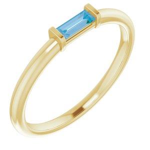 14K Yellow Swiss Blue Topaz Stackable Ring - BN & CO JEWELRY