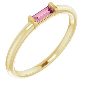 14K Yellow Pink Tourmaline Stackable Ring - BN & CO JEWELRY