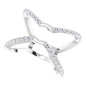 14K White 5/8 CTW Natural Diamond Ring Guard - BN & CO JEWELRY