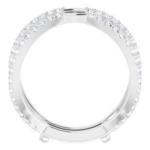14K White 5/8 CTW Natural Diamond Ring Guard - BN & CO JEWELRY