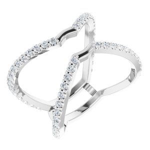 14K White 5/8 CTW Natural Diamond Ring Guard - BN & CO JEWELRY