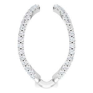 14K White 5/8 CTW Natural Diamond Ring Guard - BN & CO JEWELRY