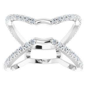 14K White 5/8 CTW Natural Diamond Ring Guard - BN & CO JEWELRY