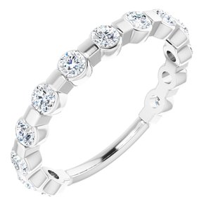 14K White 1/2 CTW Lab-Grown Diamond Anniversary Band - BN & CO JEWELRY
