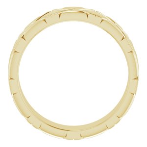 14K Yellow 6 mm X-Pattern Quilted Band Size 10 - BN & CO JEWELRY