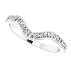 14K White Round .07 CTW Diamond Band - BN & CO JEWELRY
