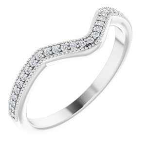 14K White Round .07 CTW Diamond Band - BN & CO JEWELRY