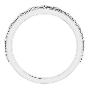 18K White Wedding Band - BN & CO JEWELRY