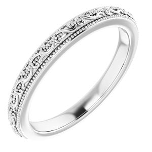 18K White Wedding Band - BN & CO JEWELRY