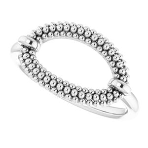 14K White Beaded Ring - BN & CO JEWELRY