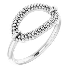 14K White Beaded Ring - BN & CO JEWELRY