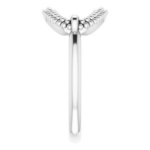 14K White Beaded Ring - BN & CO JEWELRY