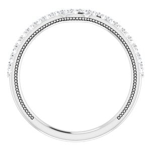 14K White 1/5 CTW Diamond Band for 6.5 mm Round Ring - BN & CO JEWELRY